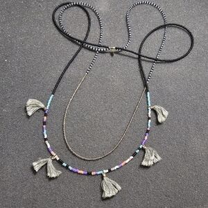 Shashi Signed Double Strand Beaded Necklace Bohemian South Western Style 23 In.